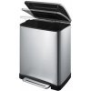 Afbeelding van EKO E-Cube 50L pedaalemmer - RVS en kunststof - Mat RVS prullenbak