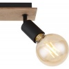 Afbeelding van Plafondlamp Spot Hout 2-vlammen Draaibaar Zwart Bruin E27 21x9x11 cm