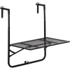 Afbeelding van Outsunny Balkonreling Tafel Metaal 60x60x57-72 cm Zwart