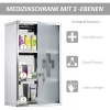 Afbeelding van HOMCOM medicijnkastje EHBO-kast met slot RVS 30 x 18 x 50 cm
