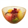 Afbeelding van Relaxdays metalen fruitschaal, rond, open design, 14 x 25 cm, voor groente, fruit & brood, goud