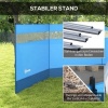 Afbeelding van Outsunny Camping Windscherm van Polyester, Staal 440L x 140H cm Blauw