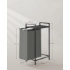 Afbeelding van VASAGLE Wasmand met Plank, Uitschuifbaar en Afneembaar, Metalen Frame, 47 L