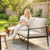 Afbeelding van Outsunny Driezits Rotanbank - PE Rotan, Staal - 176L x 75B x 78H cm - Khaki