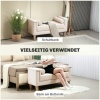 Afbeelding van HOMCOM Polsterbank met Chenille, Armleuning en 2 Kussens, Houten Frame, Beige 115 x 44 x 58 cm