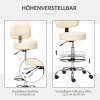 Afbeelding van HOMCOM barkruk - draaistoel met rugleuning - gestoffeerd - beige