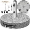 Afbeelding van tillvex® Granieten parasolvoet met wielen en telescoopgreep 27 kg rond