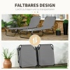Afbeelding van Outsunny Ligstoel Set - Staal, Oxford-stof - 188L x 56B x 28H cm - Donkergrijs