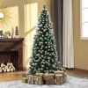 Afbeelding van HOMCOM Kunststof Kerstboom Ø75 x 180 cm Groen/Wit