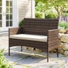Afbeelding van Outsunny Rattan 2-zitsbank - PE-rattan, staal - 115L x 63B x 85H cm - Khaki