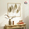 Afbeelding van HOMCOM Luxe Wanddecoratie Metalen Muursculptuur met Uniek Bladdesign voor Woonkamer en Slaapkamer