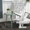 Afbeelding van Outsunny Ronde tuin salontafel, bijzettafel met stalen rand, Ø 40 x 50 cm, groen