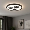 Afbeelding van Zwarte LED plafondlamp met achtergrondverlichting, 22W, 3000lm, 42,3 x 3,7 cm