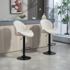 Afbeelding van HOMCOM Barkruk van Polyester en Staal, 50L x 48B x 94-115H cm, Beige