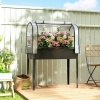 Afbeelding van Outsunny Verhoogde Plantenbak van Kunststof en Metaal - 100L x 49B x 136H cm - Zwart