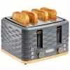 Afbeelding van HOMCOM Toaster - Kunststof - 29,2L x 27,5B x 18,9H cm - Grijs