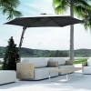Afbeelding van Outsunny Patio Parasol met Offset - Metaal, Polyester - Ø293 x 243H cm - Donkergrijs