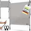 Afbeelding van Tillvex verticale luifel met handslinger, zonder boren, grijs, 150 cm, weerbestendig