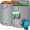 Afbeelding van KESSER® Tuinzak, set van 3 x 272 liter, inclusief handschoenen, zelfstaand, 4 handgrepen, stabiel, r