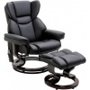 Afbeelding van HOMCOM Relaxfauteuil met voetensteun - Kunstleer, staal - Zwart