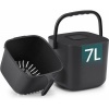 Afbeelding van SONGMICS Plastic Compostbak 7L met geurvrij deksel, 24 x 22 x 19,5 cm, Zwart