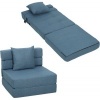 Afbeelding van HOMCOM Stoel-Bed van Polyester met Schuimvulling - Blauw 70x70x61 cm
