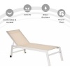 Afbeelding van Outsunny - Tuinligstoel - 5-Traps Rugleuning - Crèmewit