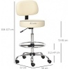 Afbeelding van HOMCOM barkruk - draaistoel met rugleuning - gestoffeerd - beige