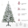 Afbeelding van HOMCOM Kunststof Kerstboom 150 cm Groen/Wit, 85L x 85B cm