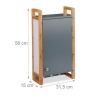Afbeelding van Bamboe hangkast voor badkamer - 3 vakken - 3 haken - 58 x 31,5 x 15 cm