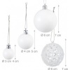 Afbeelding van Kerstballen set van 150 - mat, glanzend, met glitters - plastic - wit - ∅ 3, 4, 6 cm