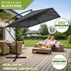 Afbeelding van tillvex® Rechthoekige Aluminium Parasol Ø 330 cm met Afdekking en Windscherm