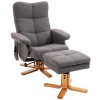 Afbeelding van HOMCOM massagestoel met ottoman - relaxstoel donkergrijs 80 x 86 x 99 cm