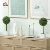 Afbeelding van HOMCOM Set van 2 UV-bestendige kunstbuxusballen, 45 cm, moderne decoratie voor binnen en buiten