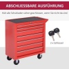 Afbeelding van DURHAND Werkstattwagen van staal - 69L x 33B x 75H cm - Rood