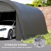 Afbeelding van Outsunny Carport - Gegalvaniseerd staal, PE - 300 x 600 x 266 cm - Donkergrijs