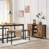 Afbeelding van VASAGLE dressoir / keukenkast - 100 cm breed - open planken en deuren - vintage bruin-zwart