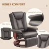 Afbeelding van HOMCOM Relaxstoel Bruin Kunstleer, Houtcomposiet - 78L x 88B x 103H cm - Bruin