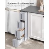 Afbeelding van SONGMICS Smalle rolkar met wielen en 4 laden, ruimtebesparend, grijs, 45,2 x 17,3 x 84 cm