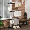 Afbeelding van HOMCOM Wasmand van staal en kunststof, 73L x 64B x 177H cm, zwart