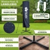 Afbeelding van Tillvex® Rechthoekige Aluminium Parasol Ø 330 cm met LED en Afdekking, 360° Draaibaar