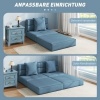 Afbeelding van HOMCOM Stoel-Bed van Polyester met Schuimvulling - Blauw 70x70x61 cm