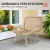 Afbeelding van Outsunny Rattan Sofa Set - PE-rattan, metaal - 138L x 77B x 78H cm - Beige