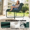 Afbeelding van Outsunny Tuinstoel met Kussen, Ademend Slingmateriaal, Stalen Frame, Donkergroen
