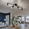 Afbeelding van Zwarte plafondlamp retro kooi spot verstelbaar voor woonkamer - Globo 58402S-4