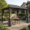 Afbeelding van Outsunny Paviljoen van Metaal en Polyester 390x300x287 cm Donkergrijs