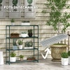 Afbeelding van Outsunny Bloemenrek, 4 niveaus, staal, 89 x 28 x 107 cm, groen, voor binnen en buiten