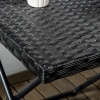 Afbeelding van Outsunny Opvouwbare rotan bistrotafel 40 x 40 cm zwart voor terras en balkon
