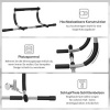 Afbeelding van HOMCOM Optrekstang van staal, schuim en PE, 92L x 40B x 17H cm, Zwart