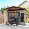 Afbeelding van Outsunny Tuinschuur van staal en kunststof, L152 x B235,7 x H208,7 cm - Bruin